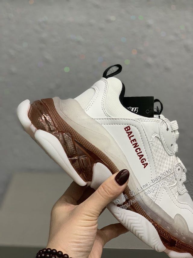 Balenciaga經典款男女鞋 巴黎世家頂級版本Triple S厚底氣墊大底LOGO老爹鞋 Balenciaga情侶款老爹鞋  hdbl1276